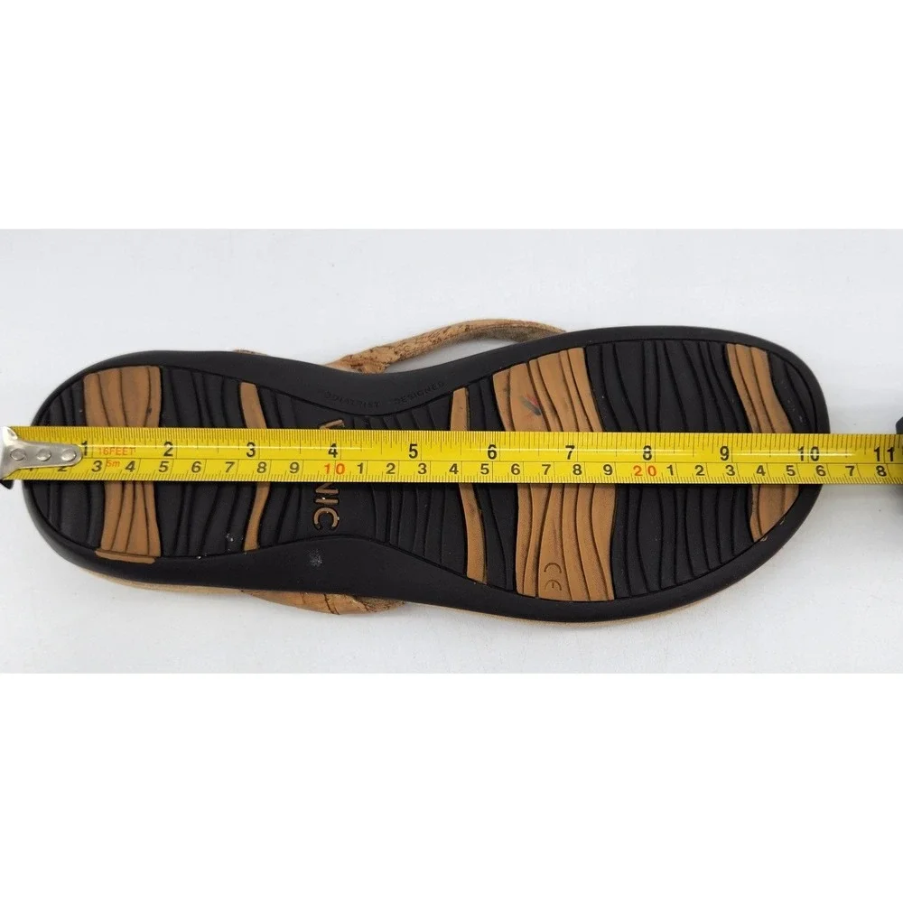 Vionic Bella II Thong Sandals Womens 10 Tan Cork‎ Orthotic Bow Flip Flops